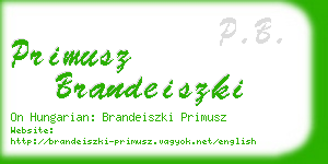 primusz brandeiszki business card